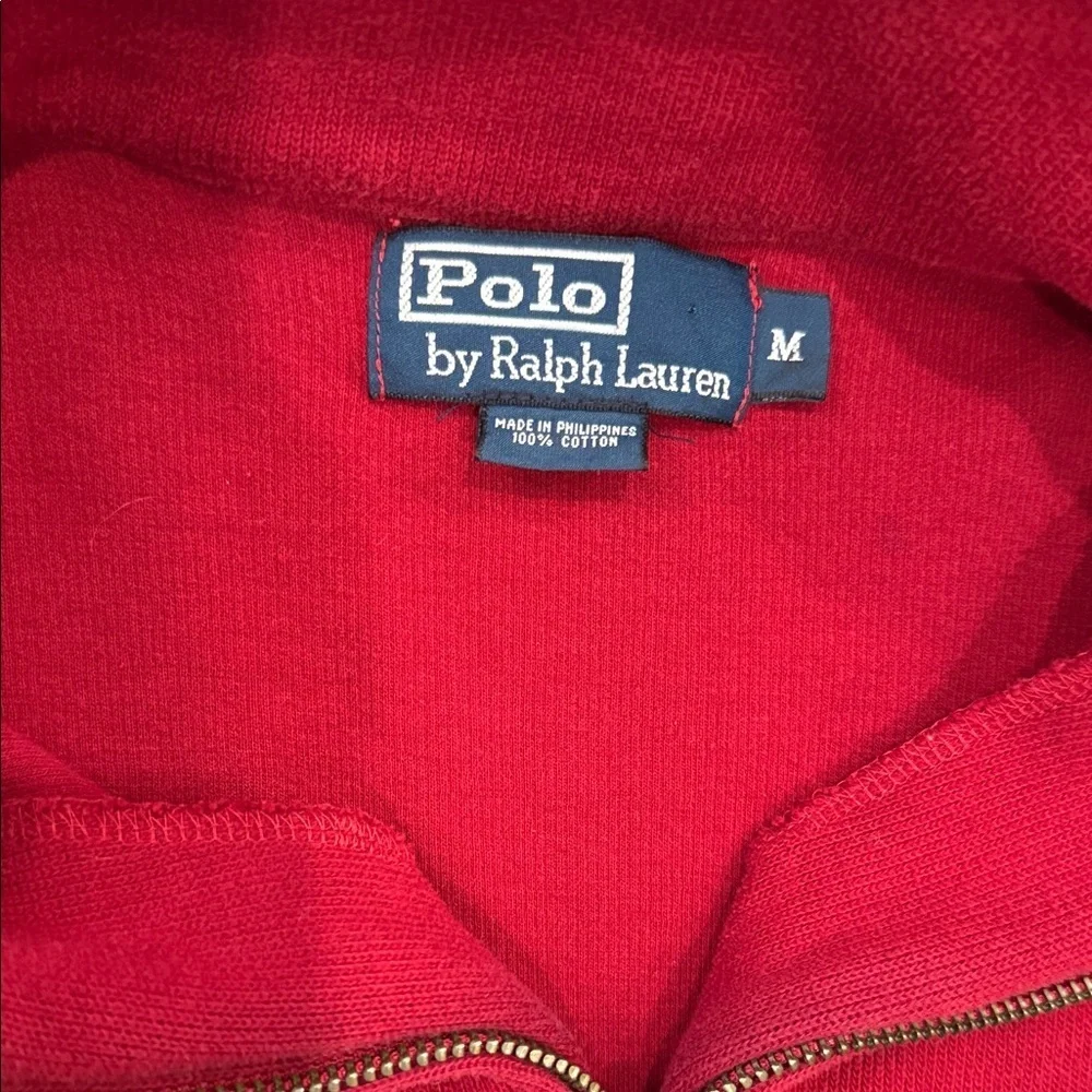 Ralph Lauren Men's Bold Red Zip-Up Sweater Size M